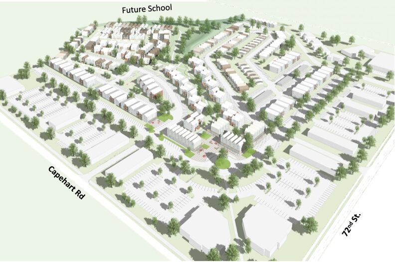 Hoppe Development’s Tallgrass mixed-income housing site, 35 acres in Papillion, will feature a mix of housing types targeting residents paying market rates and others who qualify for some of the affordable housing by making 60% or less of the area median income.<br />(Courtesy of DAA, FoleyShald)