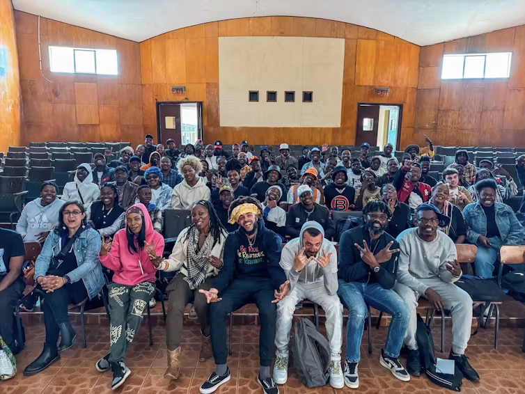 Five U.S. hip-hop artists traveled to Harare, Zimbabwe, in 2024 to perform for audiences and collaborate with local artists as part of the State Department’s Next Level program.<br />(Courtesy of The U.S. Department of State)