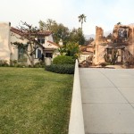 Photos after the Los Angeles fires in January 2025 show many yards where vegetation didn’t burn while neighboring houses did. 
(Chris Pizzello / AP Photo)