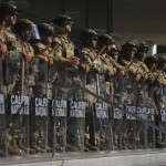 California National Guard are positioned at the Federal Building on Tuesday, June 10, 2025, in downtown Los Angeles. 
(Eric Thayer / AP Photo)