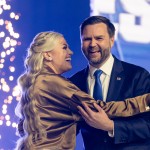 Erika Kirk greets Vice President JD Vance during Turning Point USA's AmericaFest 2025, Sunday, Dec. 21, 2025, in Phoenix, Az.
(Jon Cherry / AP Photo)