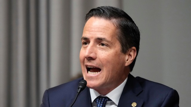 Sen. Bernie Moreno, R-Ohio, speaks at the Senate Homeland Security and Governmental Affairs Committee confirmation hearing at the Capitol in Washington, Jan. 17, 2025. 
(Ben Curtis / AP Photo)