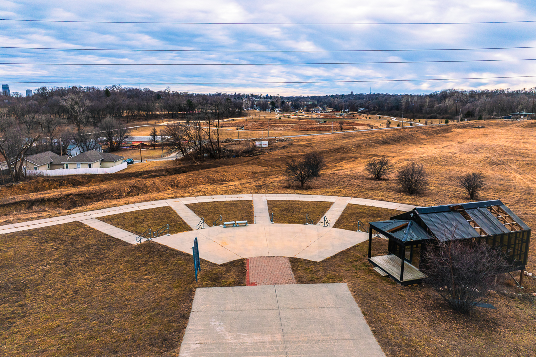 Shown is an aerial view of the current Malcolm X memorial campus marking his childhood home in North Omaha. The site is to be transformed with the help of a $20 million state grant. The redevelopment vision, more than a decade in the making, took a step forward with selection of a global firm to create a master site plan.<br />(Courtesy of Loud Nerd)