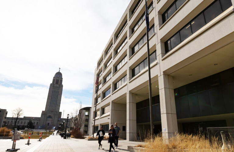 The Nebraska State Office Building in Lincoln.<br />(Rebecca S. Gratz / Nebraska Examiner)