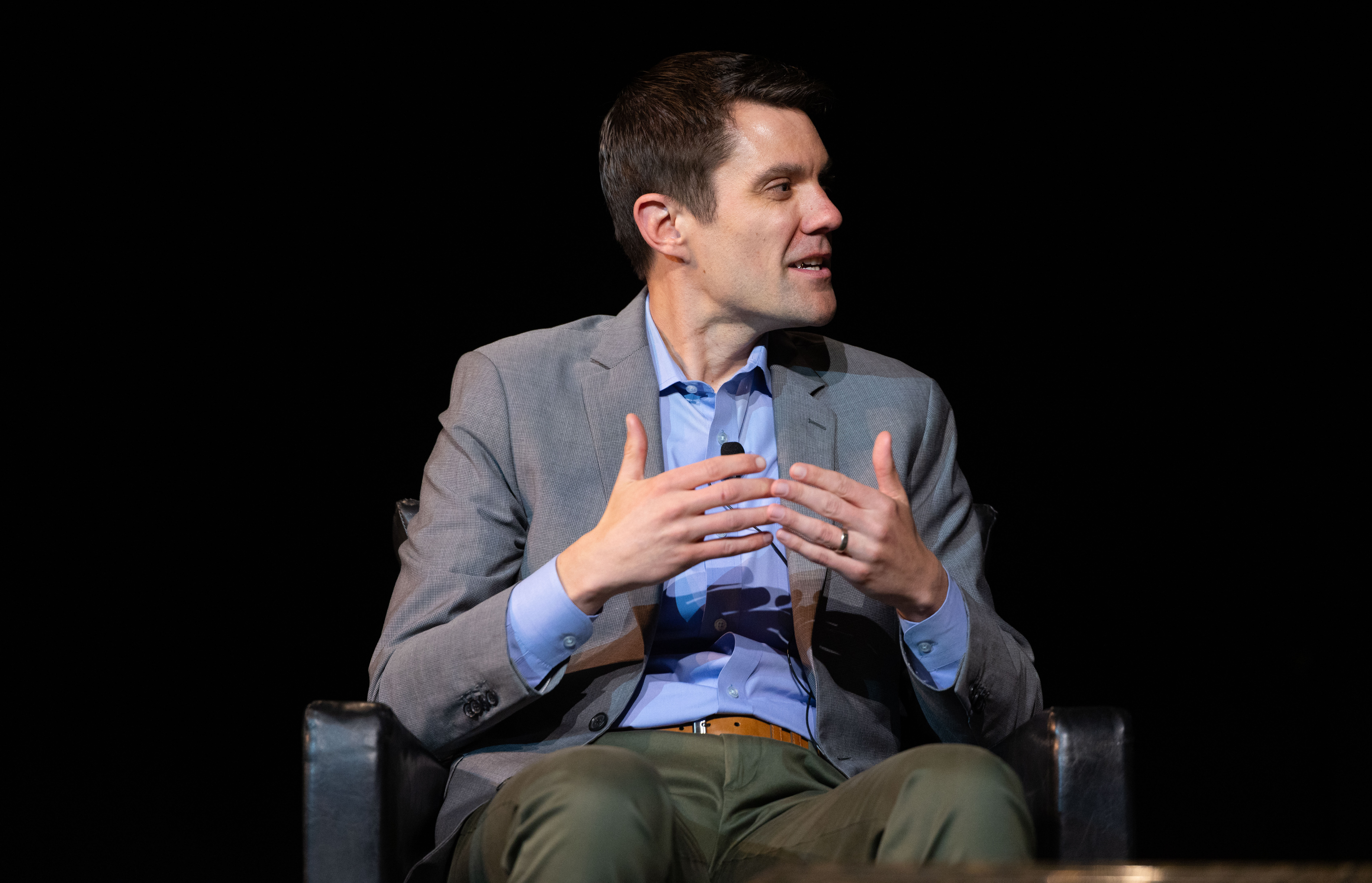 Jay Beermann, a special alumni guest, speaks candidly about how being a D.J.’s Hero has impacted his life.<br />(Rebecca Gratz / Rebecca Gratz Multimedia)