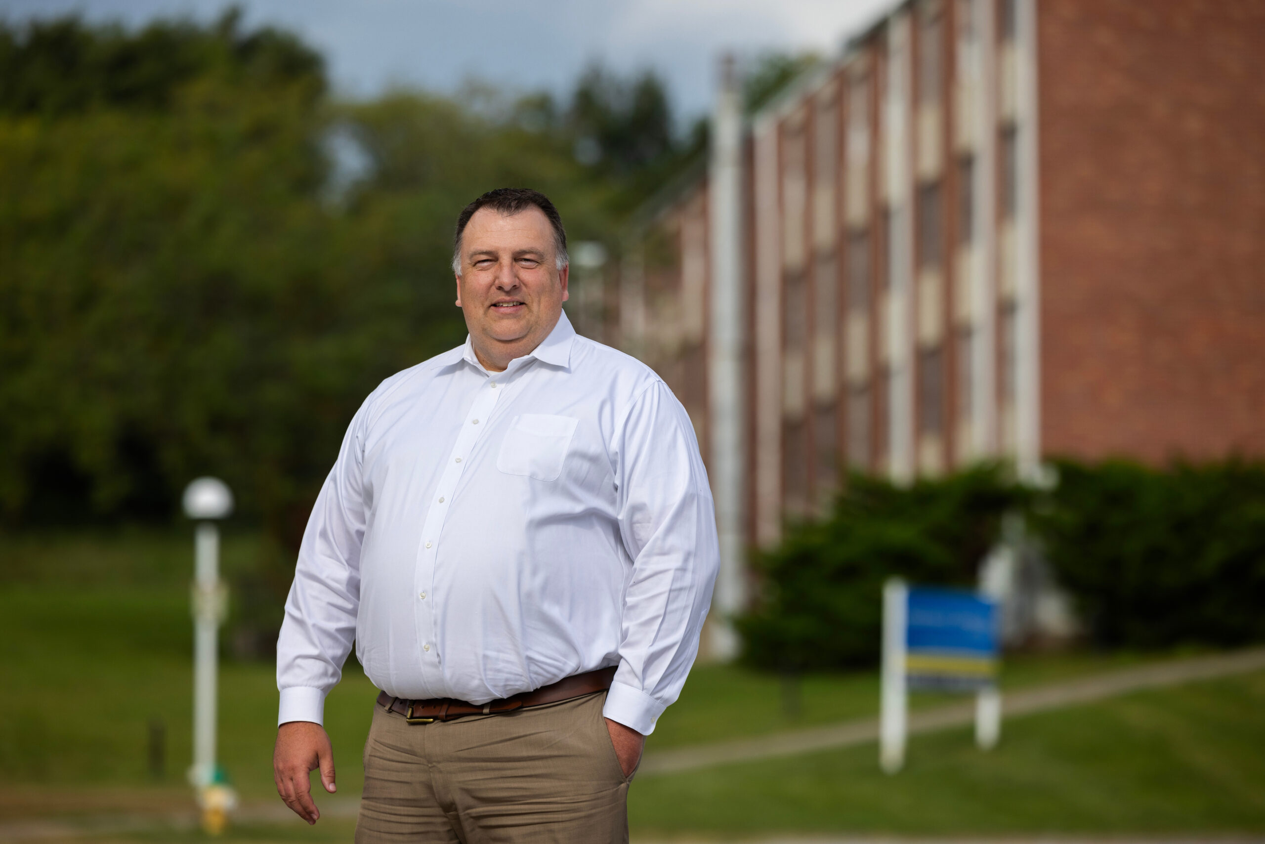 Chris Tonniges, CEO of Lutheran Family Services, stands on the former Dana College campus on Friday, Sept. 12, 2025, in Blair, Neb.<br />(Rebecca S. Gratz / Nebraska Examiner)