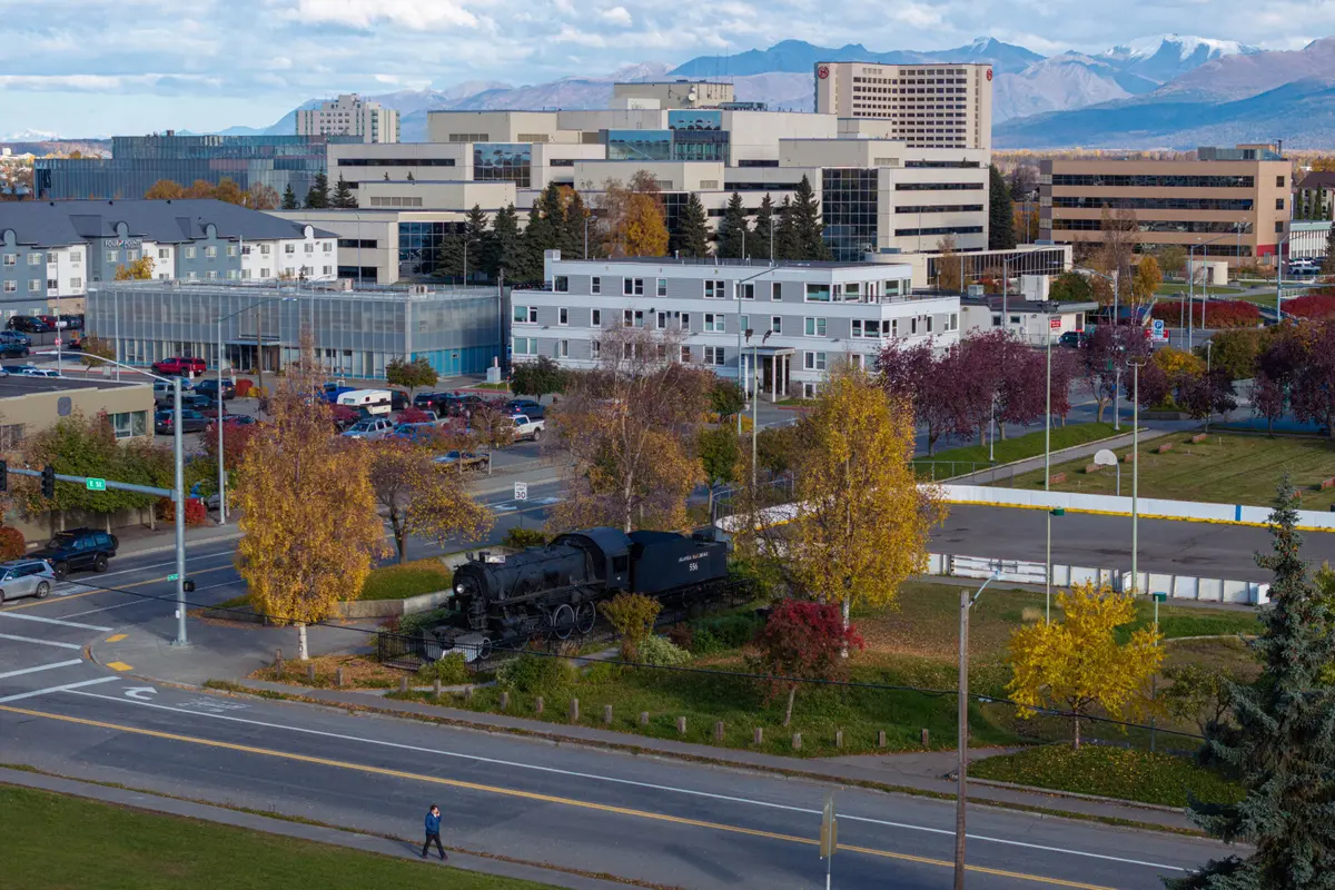 The Delaney Park Strip is a popular park that covers several city blocks in the heart of Anchorage.<br />(Loren Holmes / Anchorage Daily News)