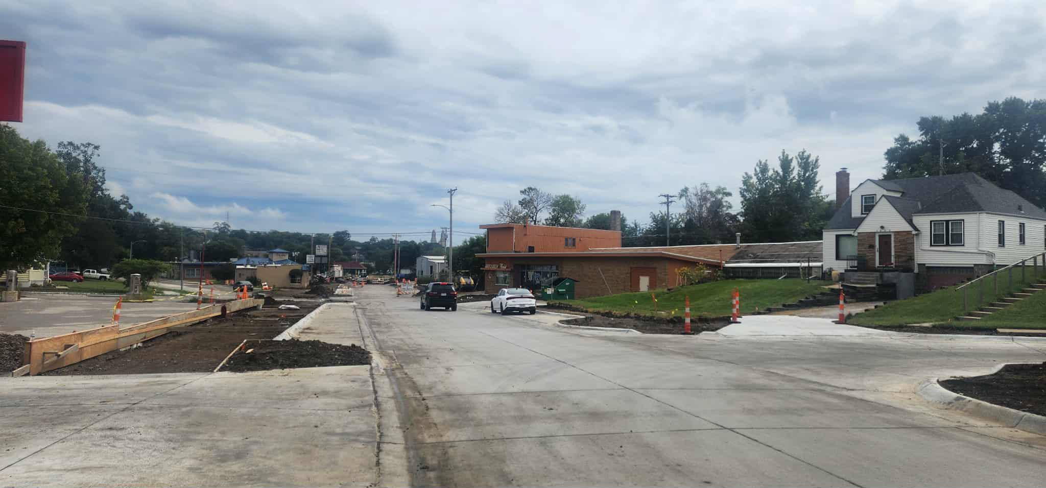 Redevelopment work has closed North Saddle Creek Road a block south of Sgt Peffer’s Italian Café and Homey Inn.<br />(Tim Trudell / The Daily Record)