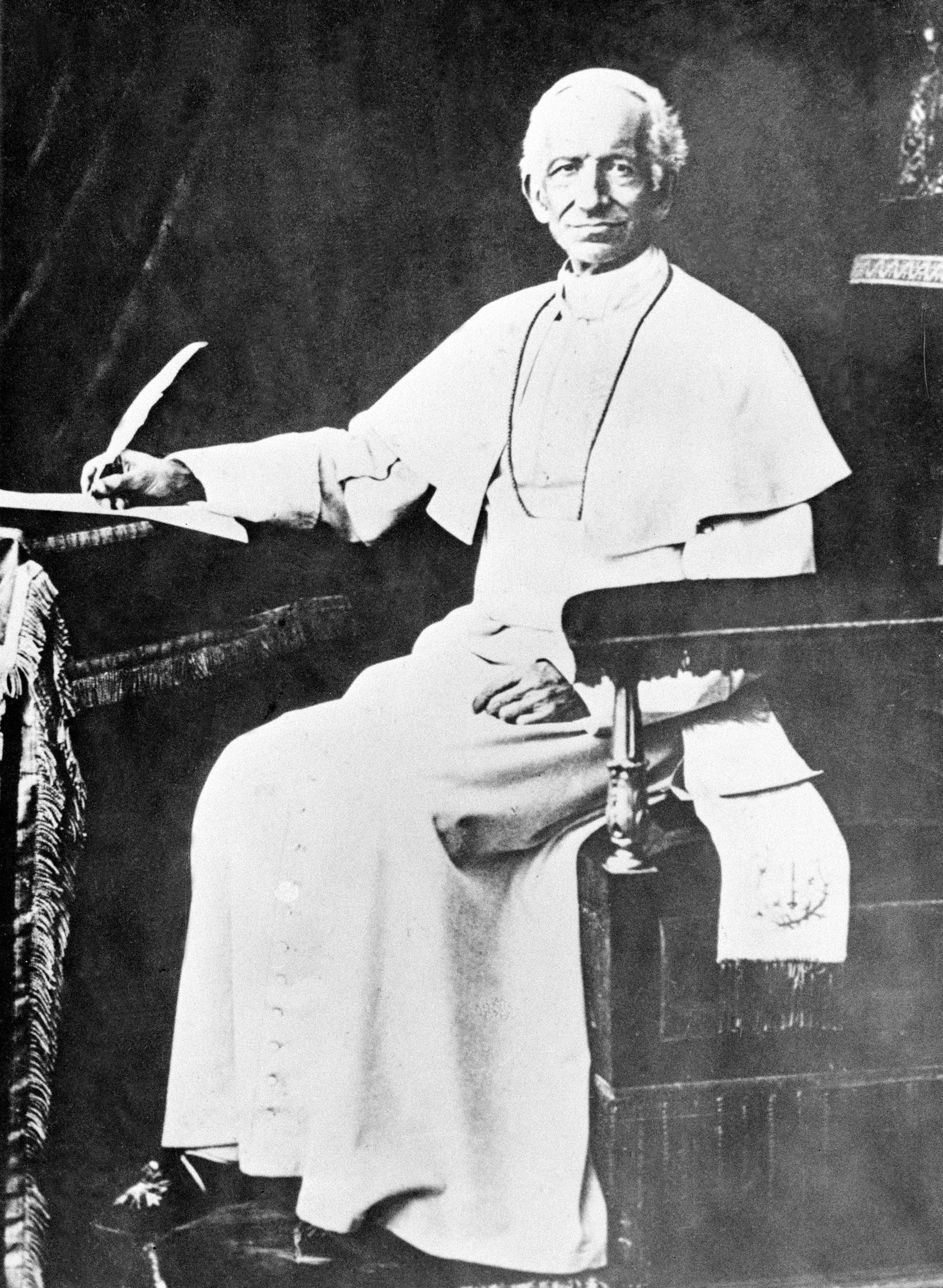 Pope Leo XIII is seen in the undated photo. He served as head of the Catholic Church from 1878 to 1903.<br />(AP Photo)