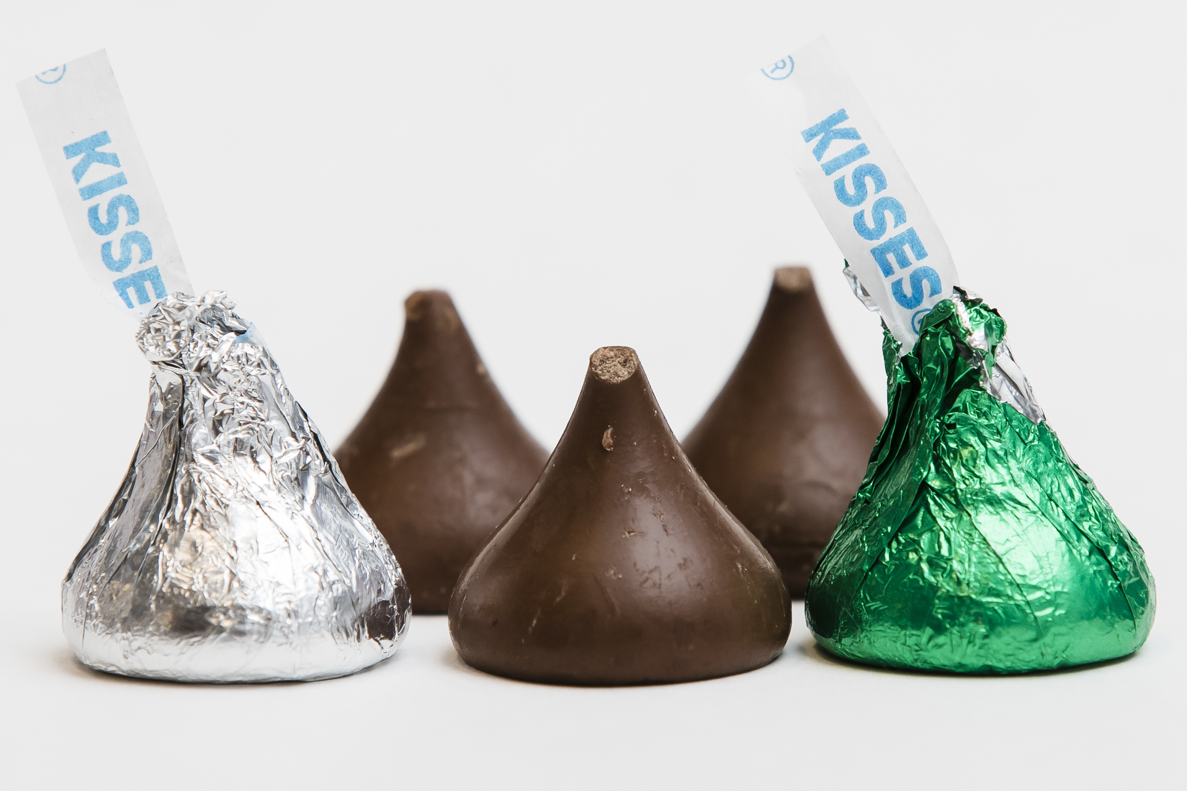 Hershey&#039;s Kisses are shown in Philadelphia on Thursday, Dec. 20, 2018. The chocolate candy&#039;s trademark tips have been mysteriously missing from batches around the country.<br />(Matt Rourke / AP Photo)