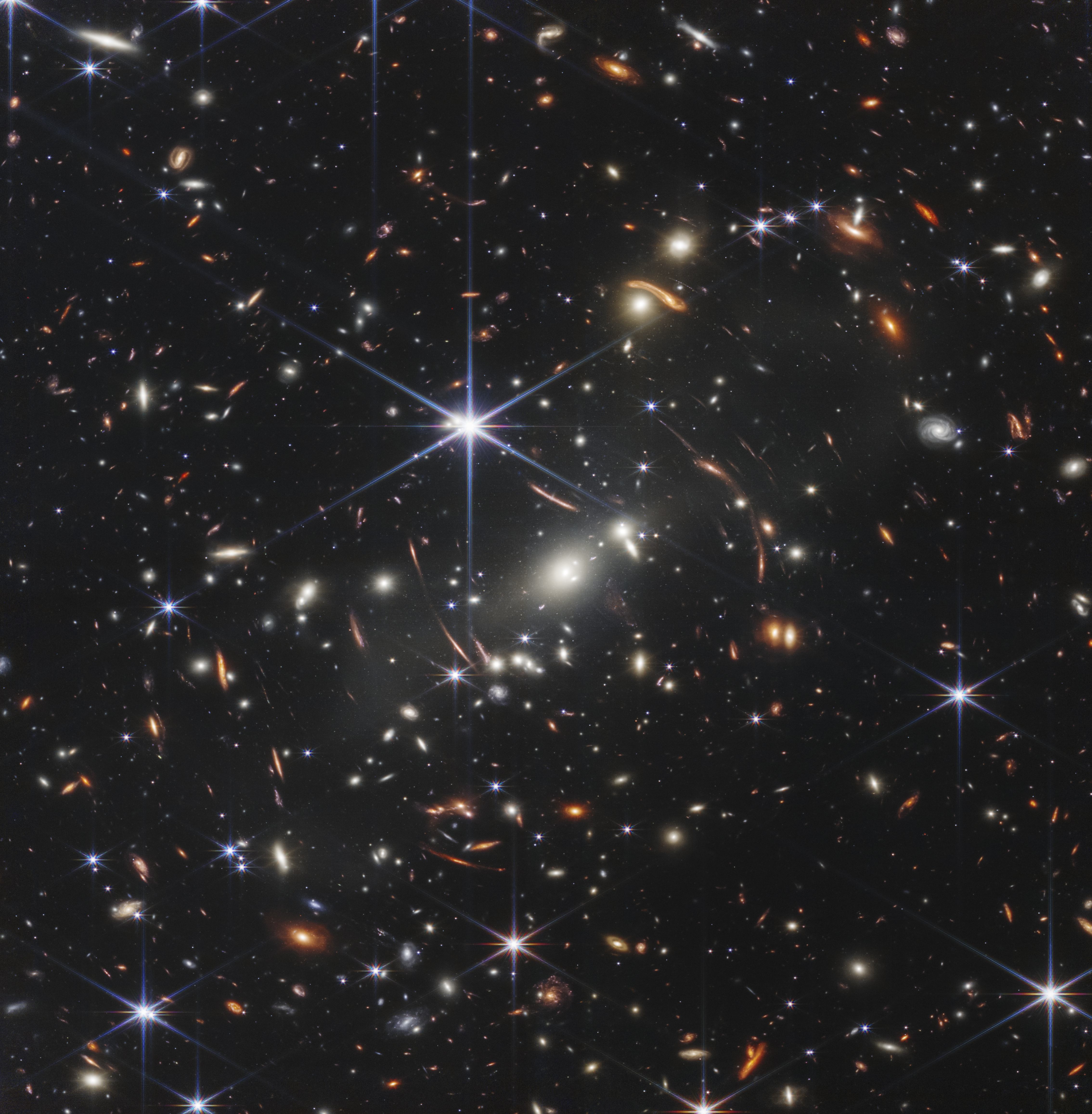 This image provided by NASA on Monday, July 11, 2022, shows galaxy cluster SMACS 0723, captured by the James Webb Space Telescope. (NASA, ESA, CSA, and STScI via AP)