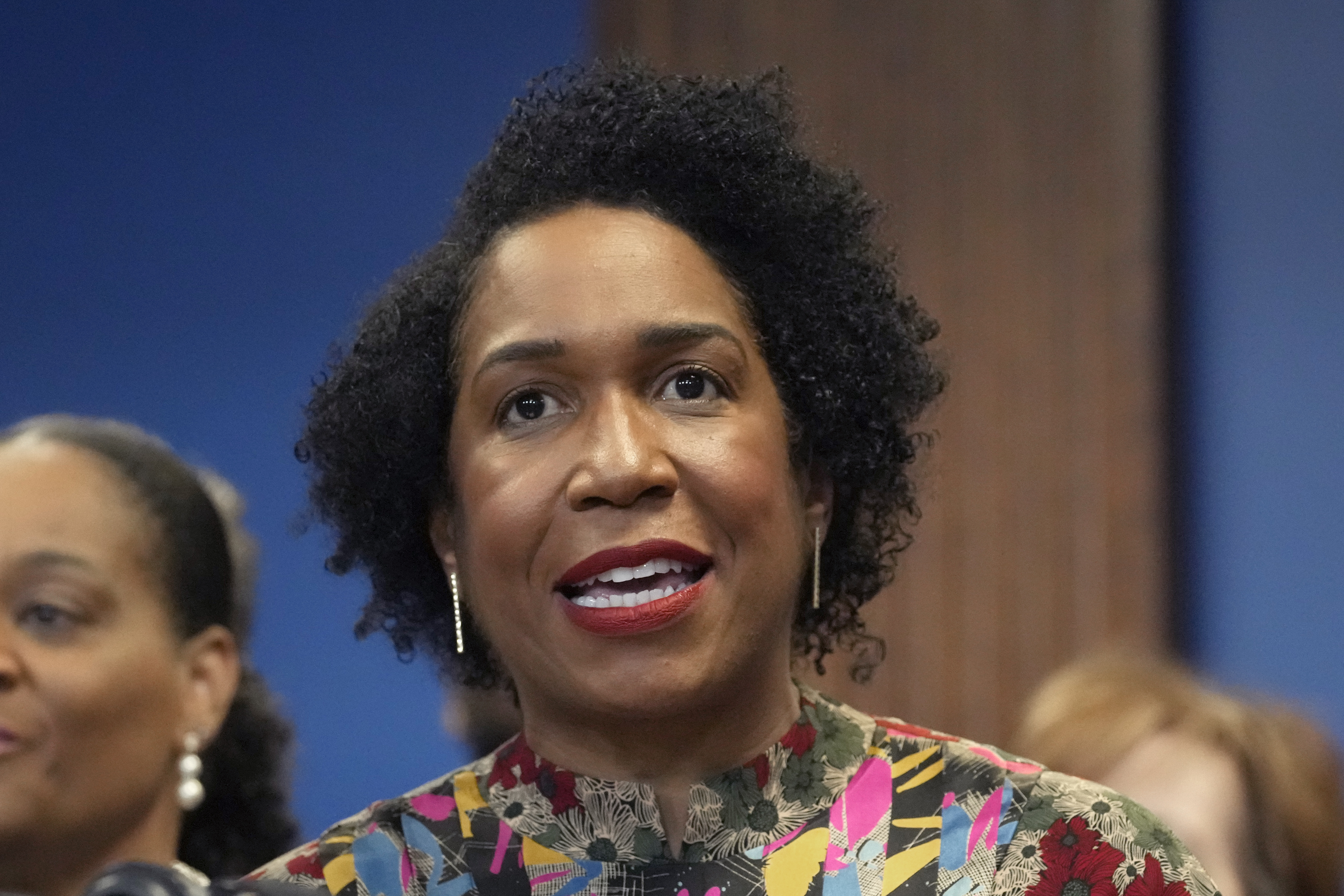 Illinois Lt. Gov. Juliana Stratton speaks Monday, March 13, 2023, in Chicago.<br />(Charles Rex Arbogast / AP Photo)