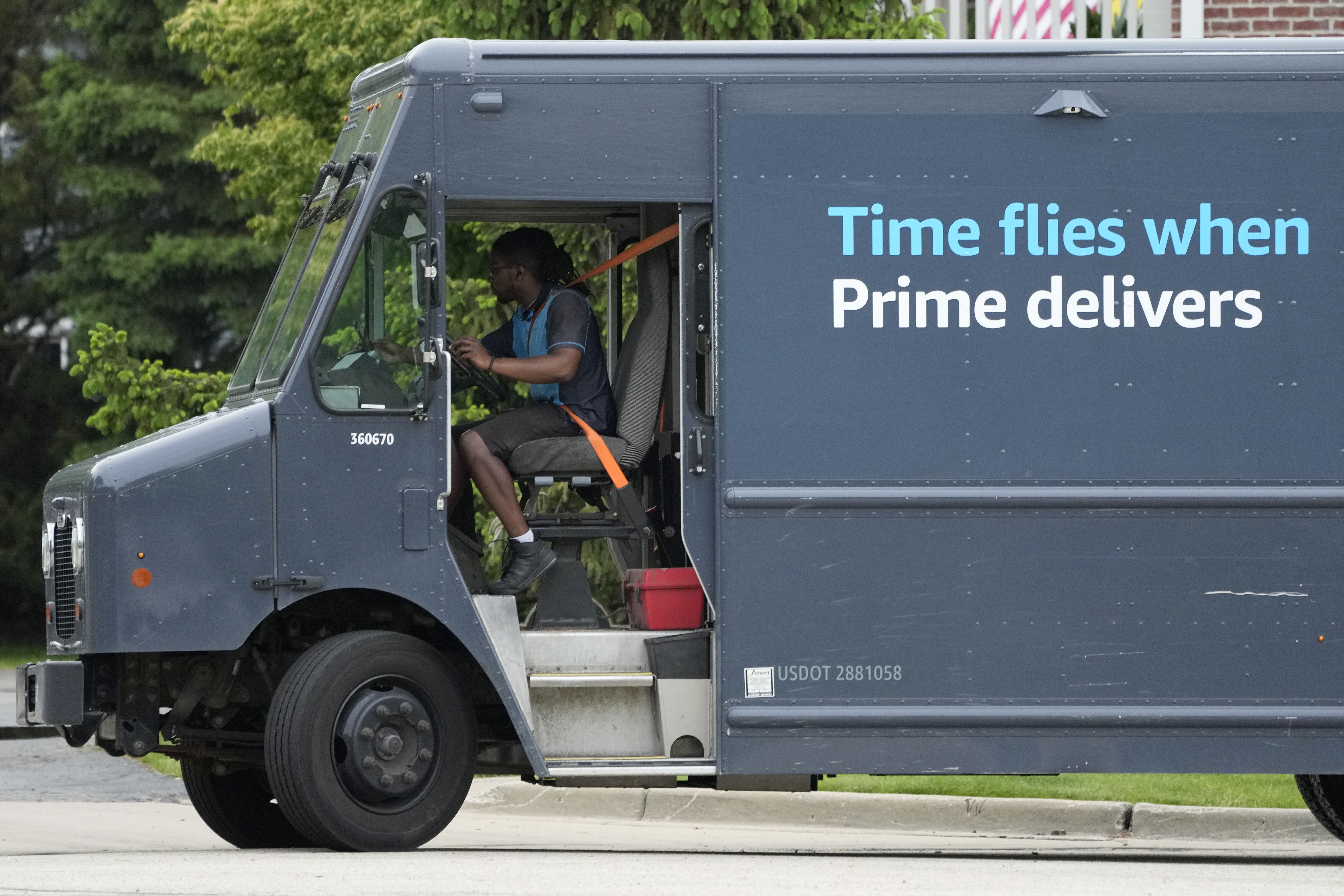 An Amazon truck makes deliveries in Wheeling, Ill., Thursday, May 16, 2024.<br />(Nam Y. Huh / AP Photo)
