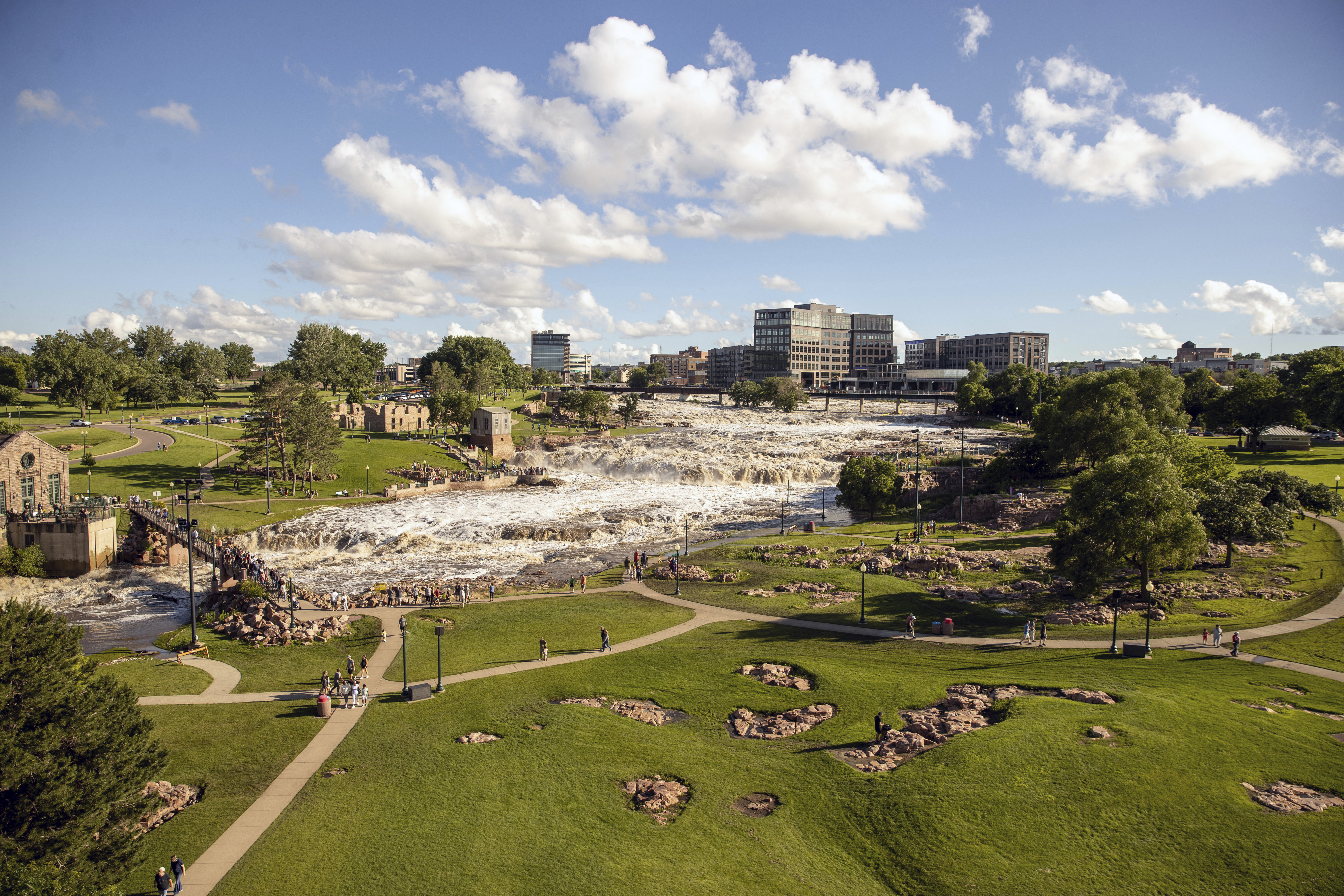 Falls Park is submerged Saturday, June 22, 2024.<br />(Josh Jurgens / AP Photo)