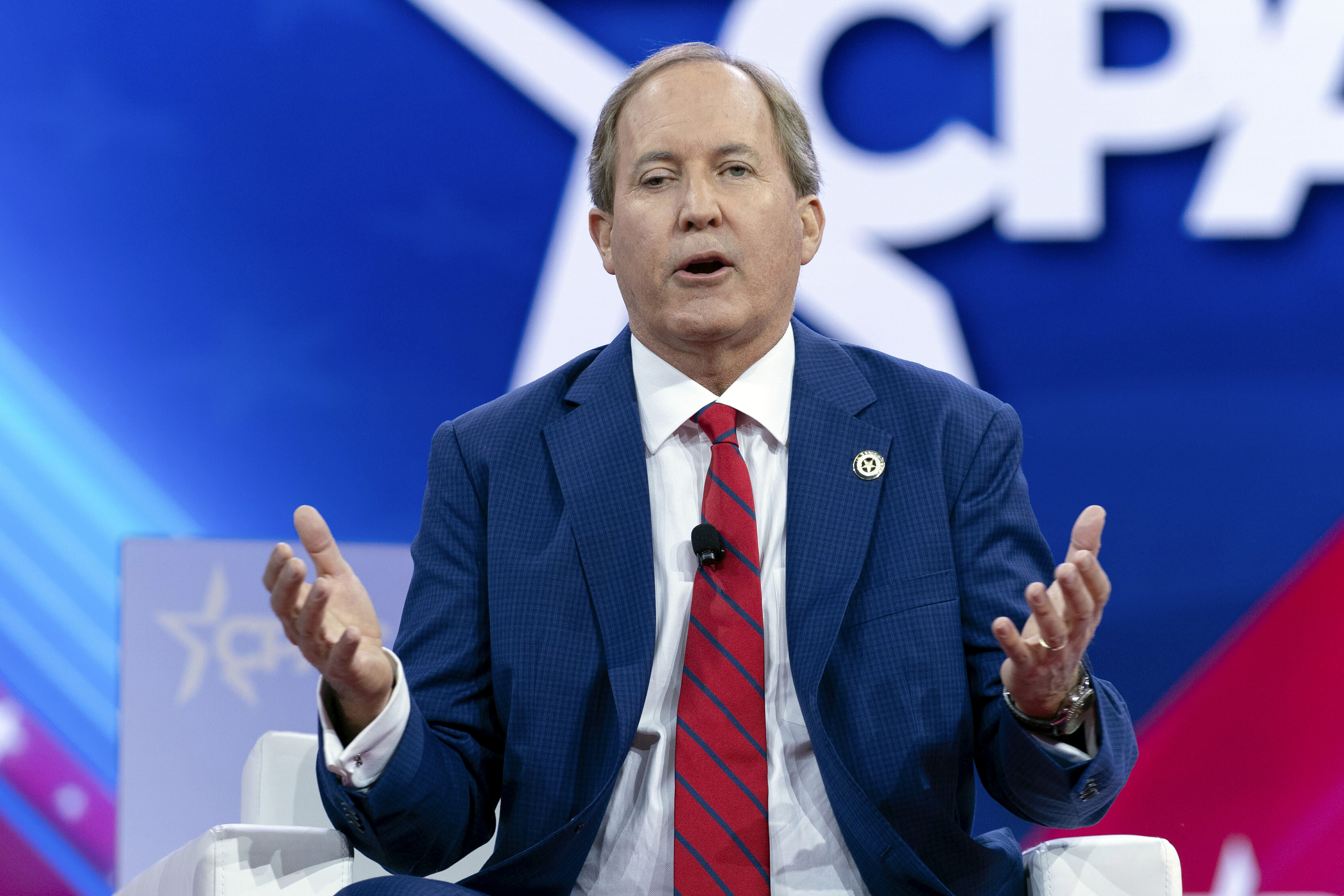 Texas Attorney General Ken Paxton speaks during the Conservative Political Action Conference, CPAC 2024, Feb. 23, 2024.<br />(Jose Luis Magana / AP Photo)