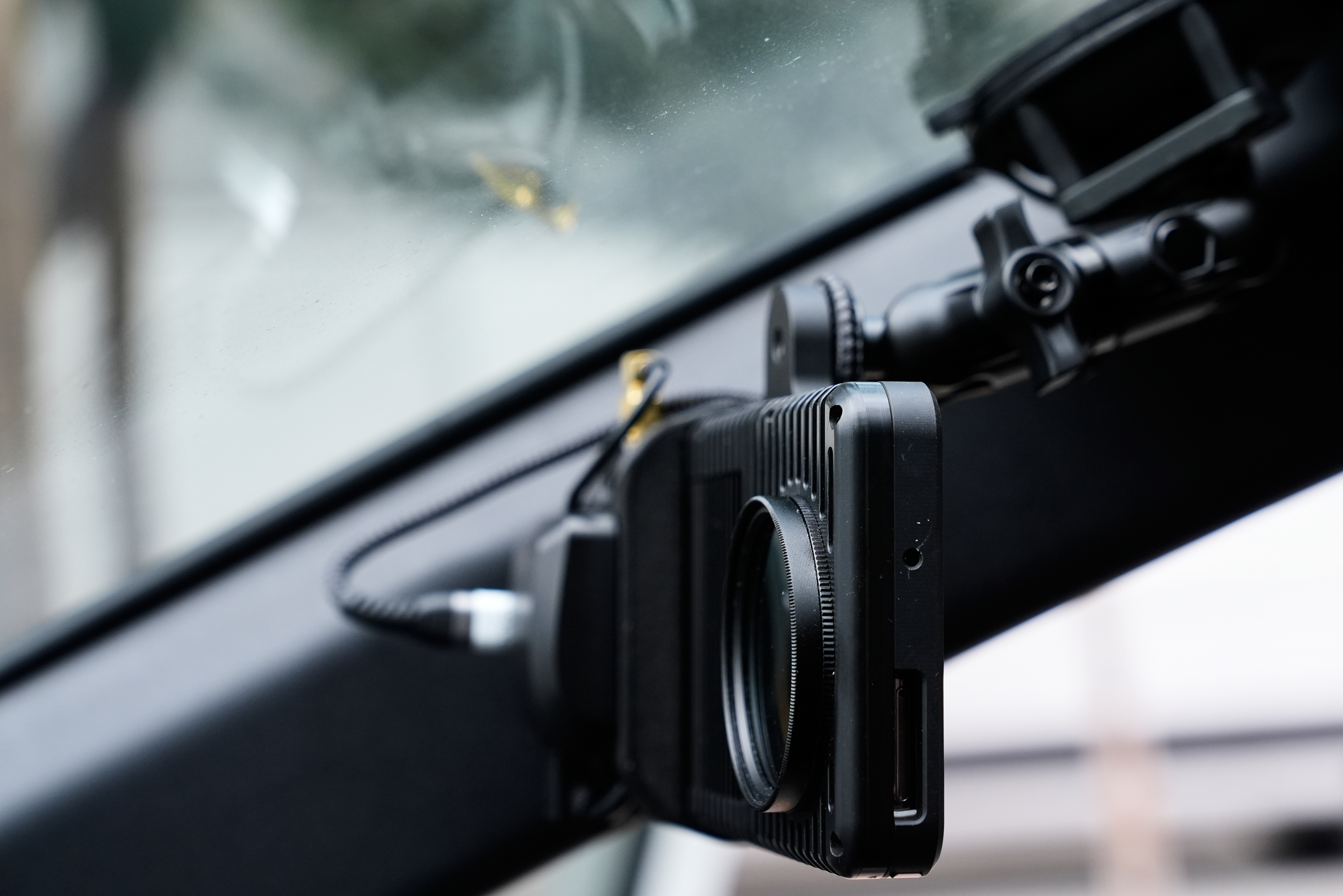 A small detection camera – which uses AI to detect road hazards and potholes – is seen mounted inside a parking enforcement vehicle, in San Jose, Calif., Wednesday, Nov. 12, 2025.<br />(Godofredo A. Vásquez / AP Photo)