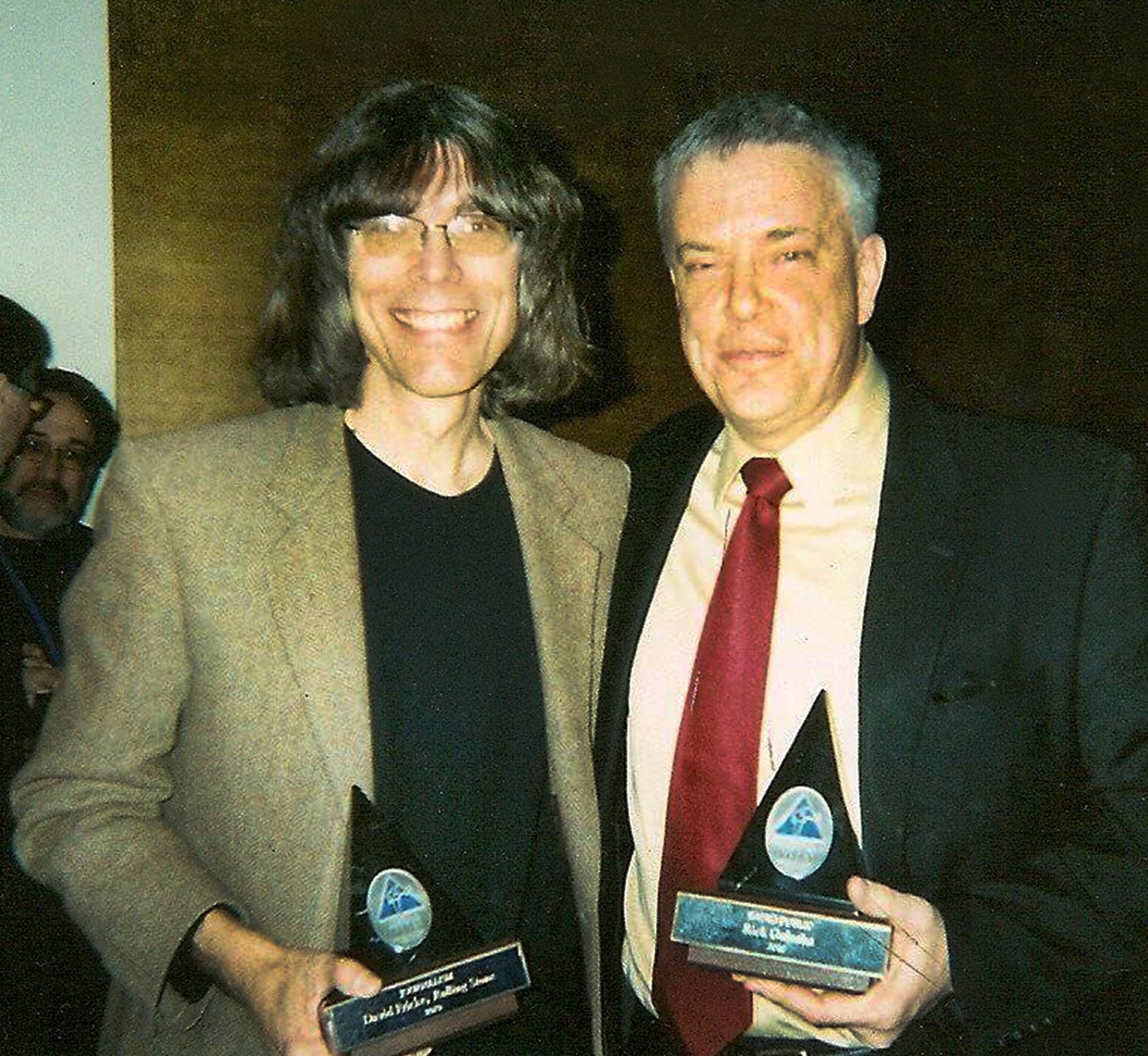 Since founding the radio program in 1991, with podcast listeners throughout Europe, Asia and into Africa, Rick Galusha, pictured with David Fricke, editor of Rolling Stone magazine, has been inducted into the Nebraska Music Hall of Fame, Iowa Rock n’ Roll Hall of Fame, Keeping The Blues Alive from the Blues Foundation in Memphis and is an Omaha Blues Society award recipient.<br />(Courtesy photo)