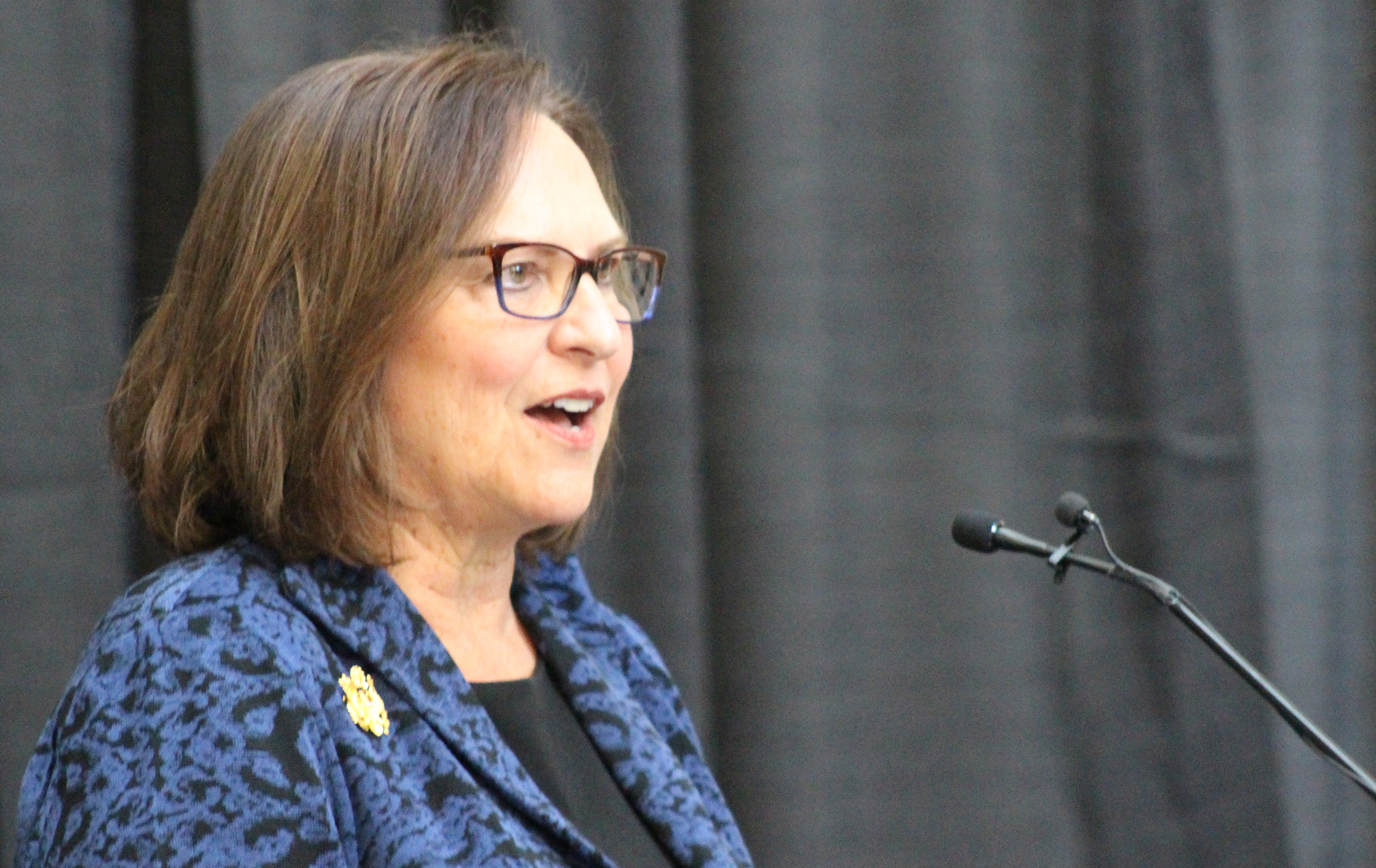U.S. Sen. Deb Fischer delivers remarks during Brian C. Buescher&#039;s investiture ceremony at the Hruska Federal Courthouse on Friday, Nov. 15, 2019. (Photo by Scott Stewart)