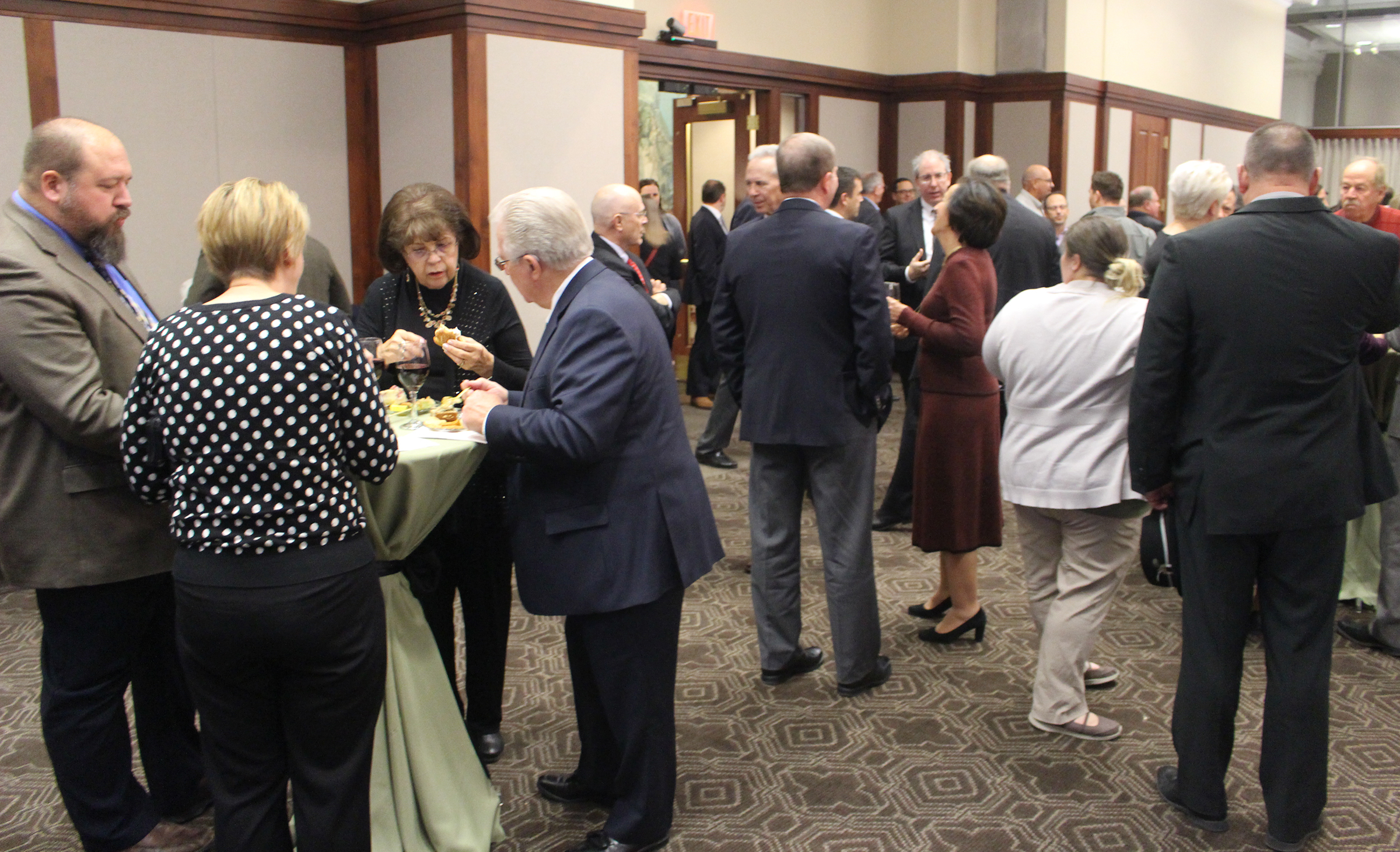 A reception was held at Kutak Rock&#039;s office in the Omaha Building following Brian C. Buescher&#039;s investiture ceremony at the Hruska Federal Courthouse on Friday, Nov. 15, 2019. (Photo by Scott Stewart)