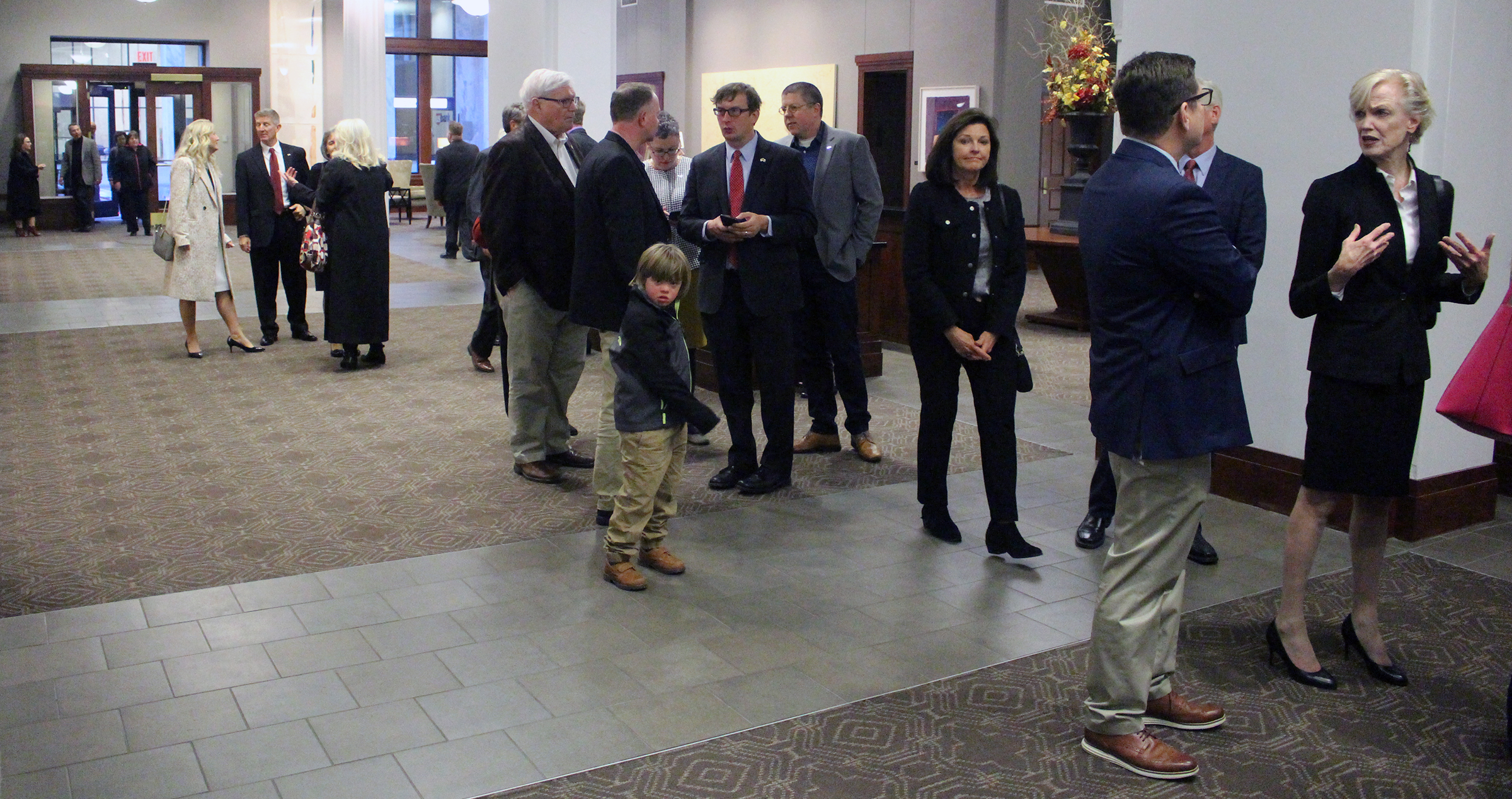 A reception was held at Kutak Rock&#039;s office in the Omaha Building following Brian C. Buescher&#039;s investiture ceremony at the Hruska Federal Courthouse on Friday, Nov. 15, 2019. (Photo by Scott Stewart)