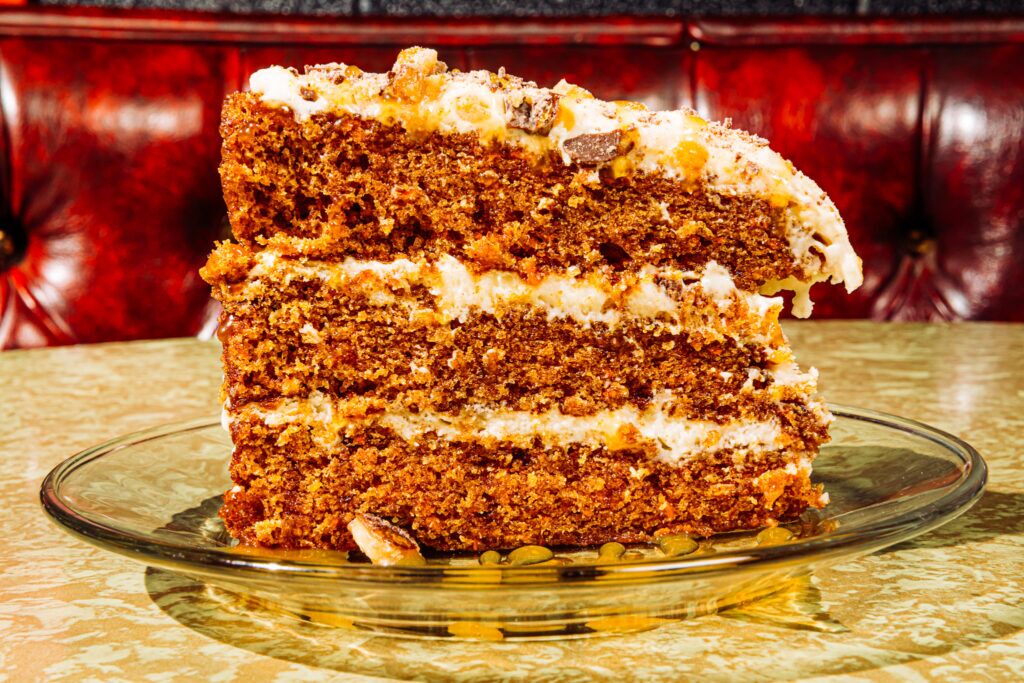 A seasonal favorite, Johnny’s makes its carrot cake completely from scratch, including hand-shredding the carrots and a homemade cream cheese frosting.<br />(Joshua Foo / Flatwater Free Press)