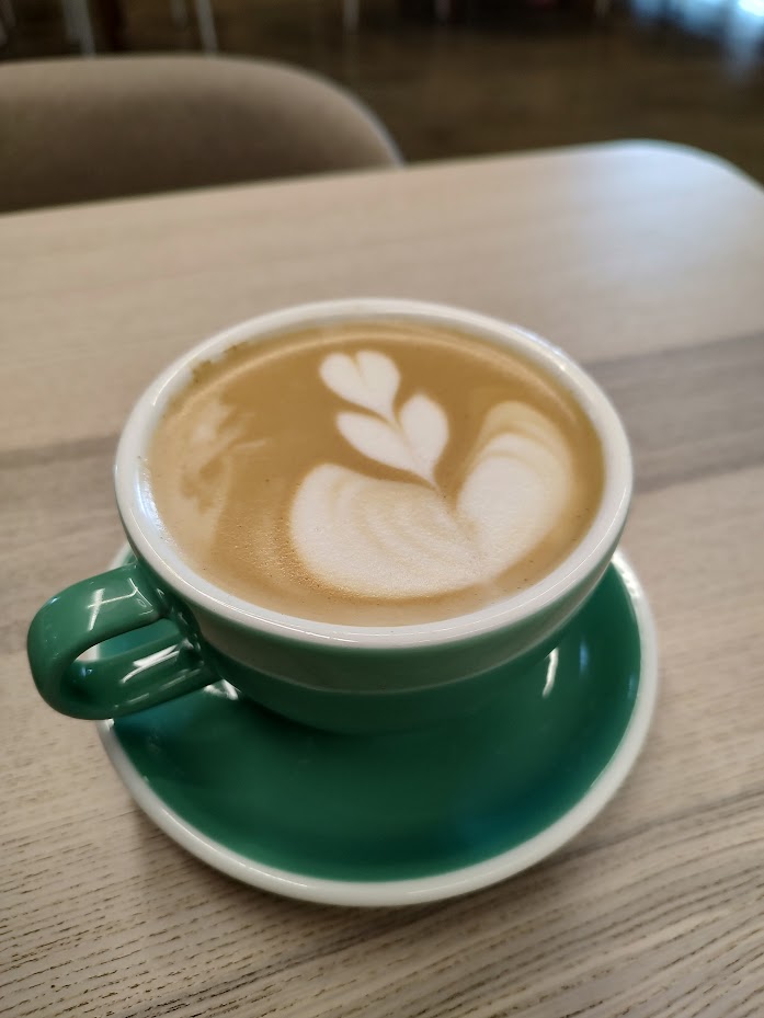 An ethically sourced Sage Latte and the most well-lit table in town, at Myrtle &amp; Cypress in the Omaha Music Conservatory.<br />(Austin Petak / The Daily Record)