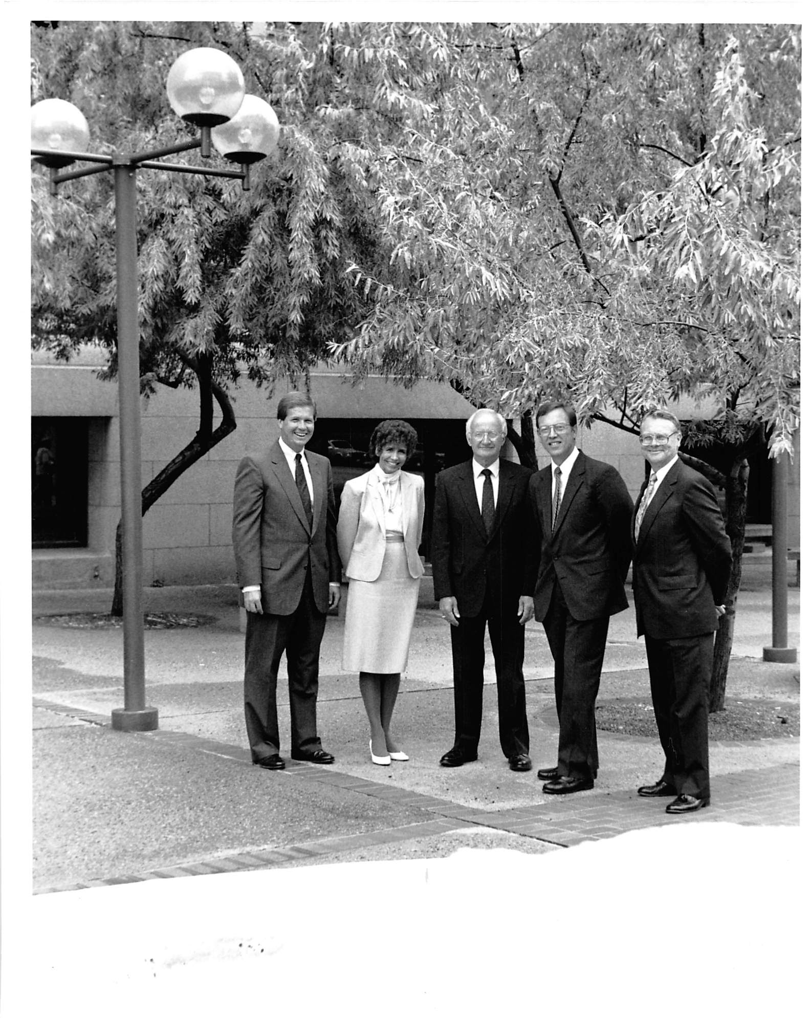 Mardee Korniek is shown in 1994 in front of the Douglas County Courthouse with other members of the Omaha Bar Association leadership. (OBA)