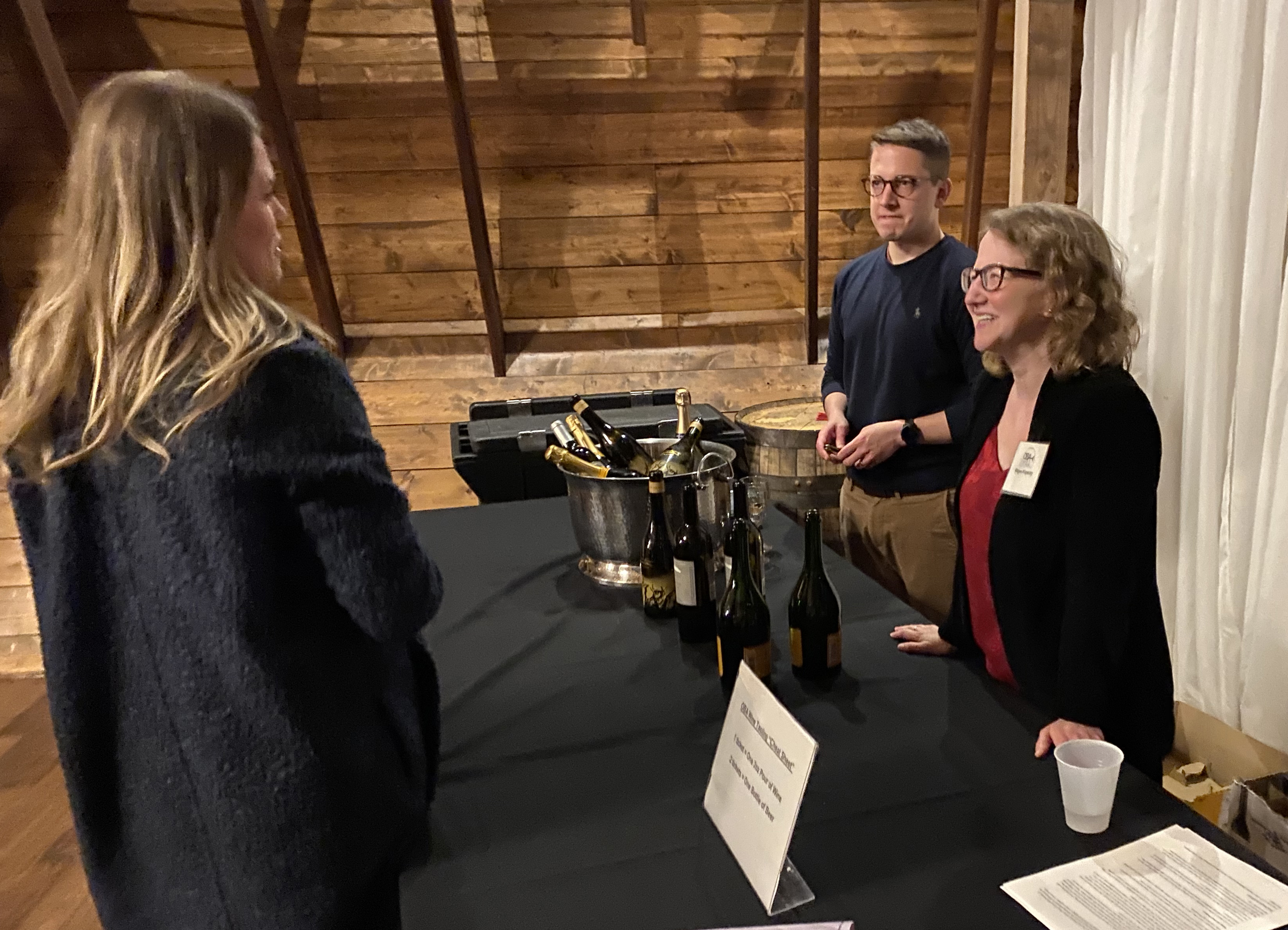 Volunteers from The Daily Record and Omaha Legal Professionals Association assisted the Omaha Bar Association with the preparations and operation of the 2020 wine tasting. (Scott Stewart/Daily Record)