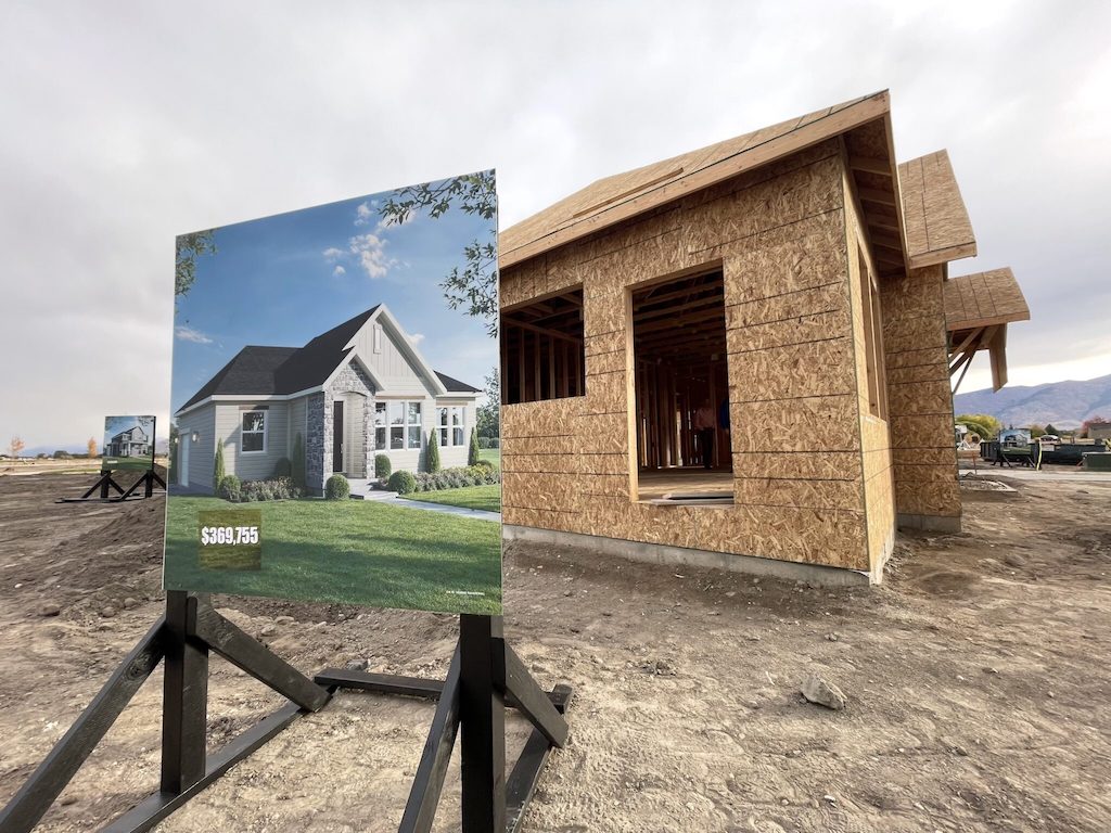 Utah’s cities can work with developers under a state program that offers low-interest development loans for starter home communities, such as this one under construction in Plain City, Utah, in 2024.<br />(Katie McKellar / Utah News Dispatch)