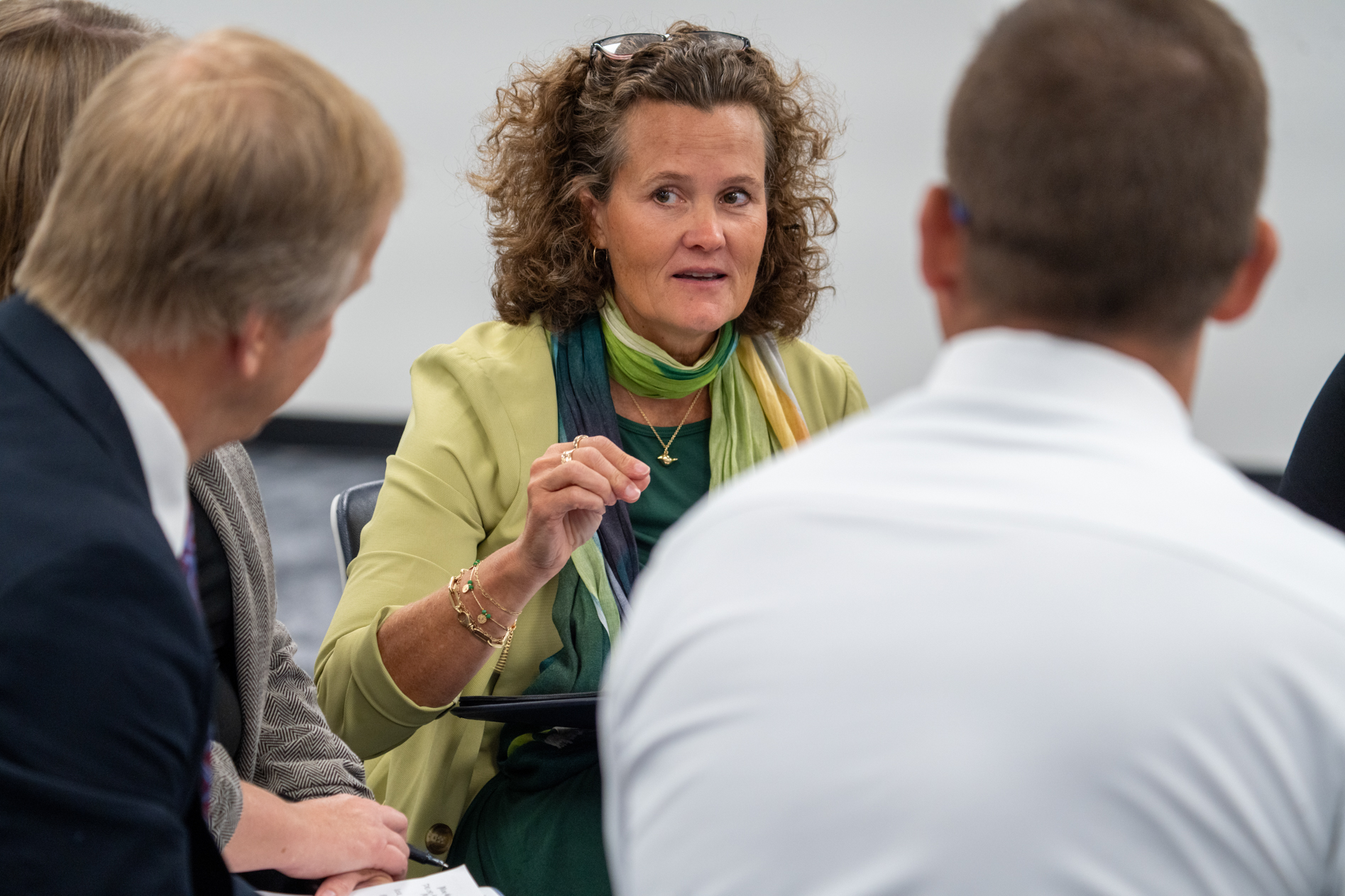 State Sen. Jana Hughes of Seward, one of three current senators who sits on the new School Financing Review Commission as nonvoting members.<br />(Zach Wendling / Nebraska Examiner)