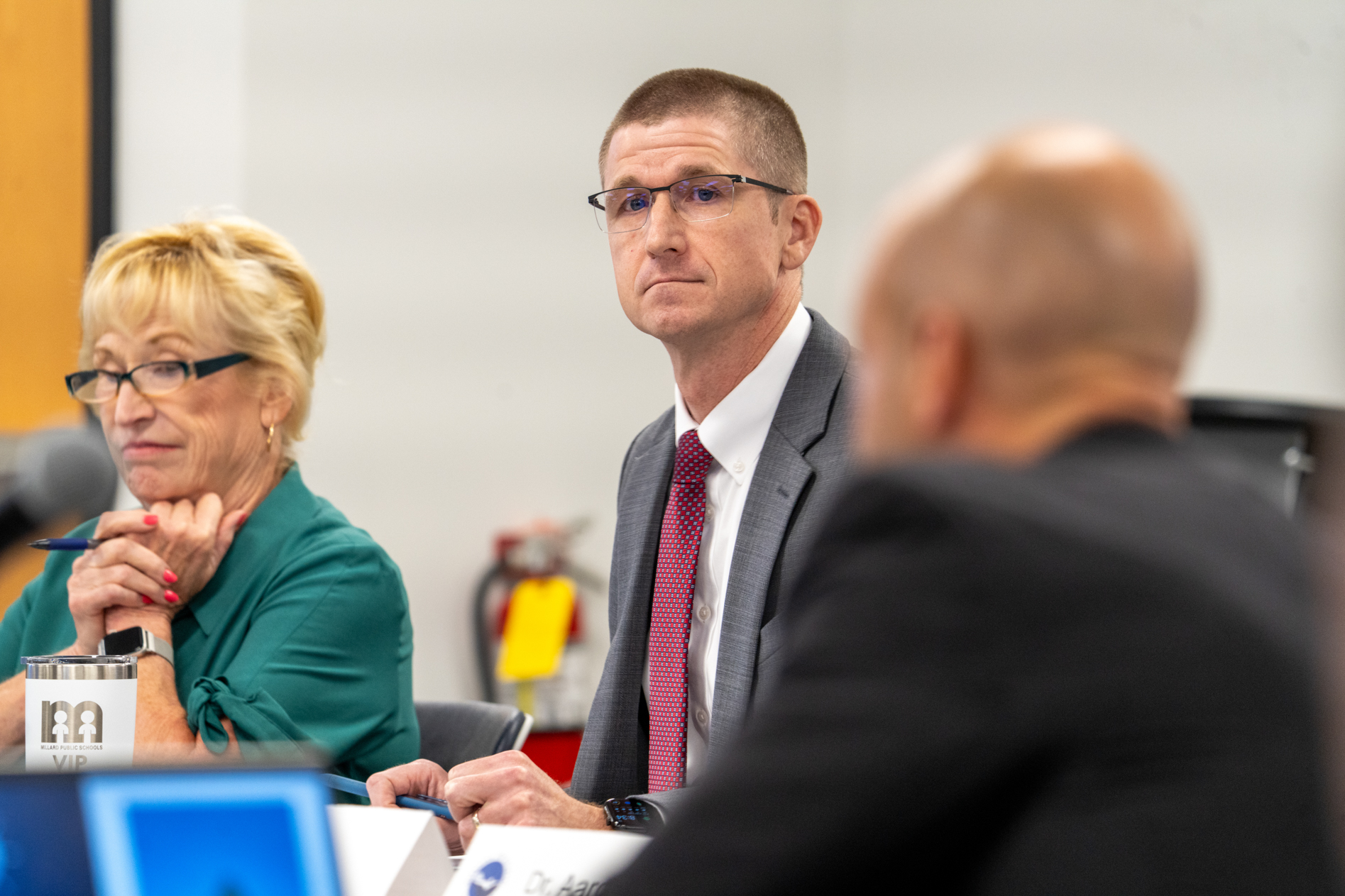 Superintendent John Schwartz of Millard Public Schools, newly selected vice chair of the School Financing Review Commission on Aug. 12, 2025.<br />(Zach Wendling / Nebraska Examiner)