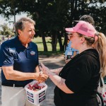 Brinker Harding, Republican candidate for Nebraska’s 2nd Congressional District, walks in a parade Aug. 22 in Waterloo. 
(Courtesy photo via Flatwater Free Press)
