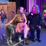 Lara Ganz (right) director of Theatre Palisades Youth, works on blocking with Anna Telehowski, 14 (left) on opening night of the musical “Crazy for You” after the group lost their theater in the Palisades fire, Los Angeles, Calif., Feb. 28, 2025. 
(Jocelyn Gecker / AP Photo)
