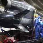 Workers inspect a Flamingo cruise missile at Fire Point's secret factory in Ukraine on Monday, Aug. 18, 2025. 
(Efrem Lukatsky / AP Photo)