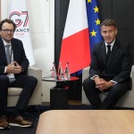 French President Emmanuel Macron (right) meets with the CEO of Anthropic Dario Amodei during a bilateral meeting on the sidelines of the G7 summit in Evian-les-Bains, France, Wednesday, June 17, 2026.
(Thibault Camus / AP Photo)