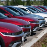 Unsold 2026 Ioniq 5 electric cars sit on display at a Hyundai dealership Friday, June 26, 2026, in Highlands Ranch, Colo.
(David Zalubowski / AP Photo)