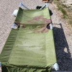 In this photo obtained by The Associated Press, blood stains a stretcher at Port Shuaiba in Kuwait on March 1, 2026, after an Iranian drone strike killed multiple U.S. soldiers and injured dozens more. 
(AP Photo)