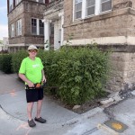 Chuck Martens does landscaping at his apartment complex in Omaha to afford rent. 
(Noelle Annonen / Nebraska Public Media News)