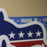 Cutouts at an Omaha office of the Nebraska Democratic Party on April 3, 2026.
(Juan Salinas II / Nebraska Examiner)