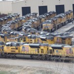 Union Pacific’s Bailey Yard in North Platte, the largest rail yard in the world, handles roughly 14,000 rail cars every day. The railroad company, which is headquartered in Omaha, is already one of the country’s largest. Now, Union Pacific is seeking a merger that would give it control of more than 40% of rail freight traffic in the United States.
(Christopher Turley / Flatwater Free Press)