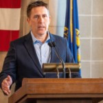 Jesse Bradley, newly appointed director of the soon-to-be Nebraska Department of Water, Energy and Environment. Bradley is currently interim director of the two agencies that will be merged in the next couple of months, May 7, 2025. 
(Zach Wendling / Nebraska Examiner)
