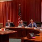 The Nebraska Board of State Canvassers meet Monday, June 10, 2024, in Lincoln to certify the state’s 2024 primary election results. From left, seated: State Auditor Mike Foley, Secretary of State Bob Evnen, Gov. Jim Pillen, Attorney General Mike Hilgers and then-State Treasurer Tom Briese.
(Zach Wendling / Nebraska Examiner)