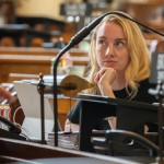 State Sen. Megan Hunt of Omaha on Aug. 8, 2024. 
(Zach Wendling / Nebraska Examiner)