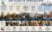 A look at 250 years of American immigration. 
(Image created by Tim Trudell using ChatGPT)