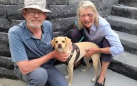 This lady had a car accident near Mahoney State Park. We helped them search for several days by driving, hiking and using the drone. A person messaged with a sighting and “Rhett” was caught.
(Courtesy of LPOOA)
