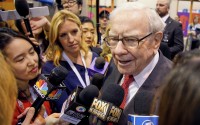 Warren Buffett, Chairman and CEO of Berkshire Hathaway, speaks to reporters before presiding over the annual shareholders meeting in Omaha, Neb., May 4, 2019. 
(Nati Harnik / AP Photo)