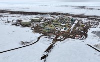 Pump Station 1 is seen on Monday, June 2, 2025, located near Deadhorse, Alaska, on the state's prodigious North Slope, with the start of the Trans-Alaska Pipeline at bottom center. 
(Jenny Kane / AP Photo)