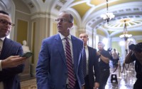 Senate Majority Leader John Thune, R-S.D., arrives for a vote as Republicans work to advance President Donald Trump's spending and tax bill, at the Capitol in Washington, Tuesday, June 3, 2025. 
(J. Scott Applewhite / AP Photo)
