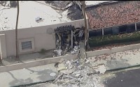 Debris covers the ground after an explosion on Saturday, May 17, 2025, in Palm Springs, California. 
(ABC7 Los Angeles via AP)