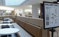 This image taken from video shows the Gallery Hall food area in Ford Motor Co.'s new headquarters building, Monday, Nov. 10, 2025, in Dearborn, Mich. 
(Mike Householder / AP Photo)